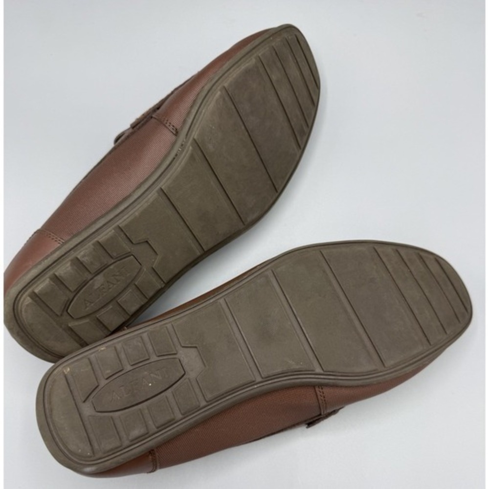 Alfani Mens Chestnut‎ Brown Leather Upper Slip On Loafers Size 10.5 - Picture 5 of 9